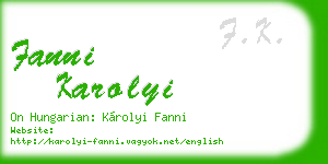 fanni karolyi business card