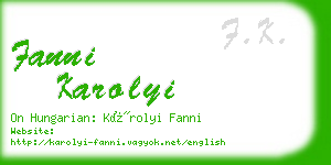 fanni karolyi business card